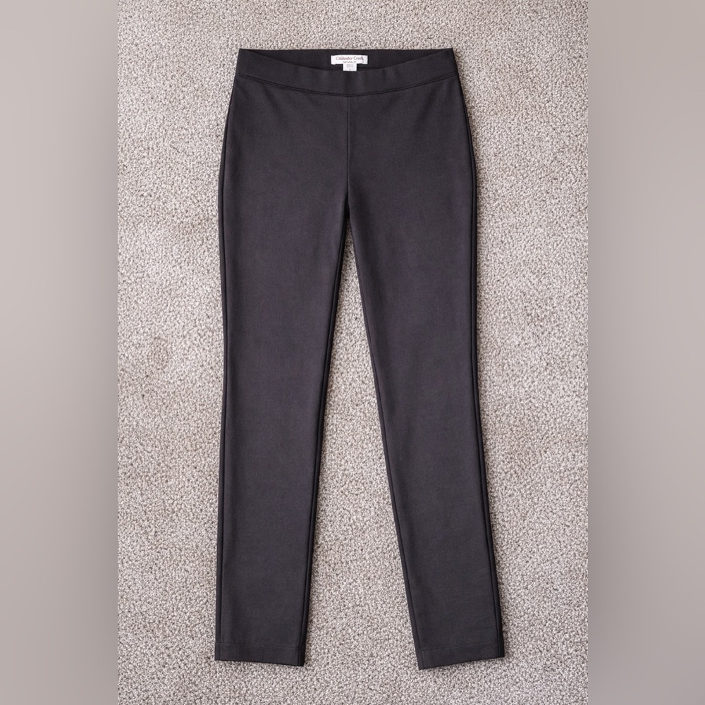 Coldwater Creek Black Ponte Pants Pull-On Slim Fit Stretch Size L 14